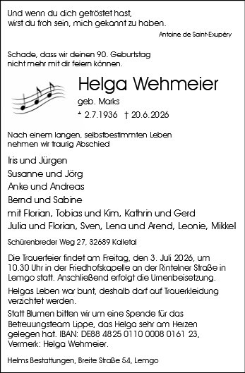 Helga Wehmeier