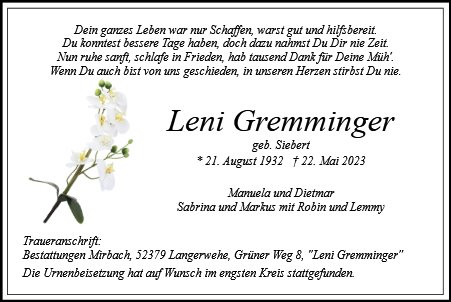 Leni Gremminger