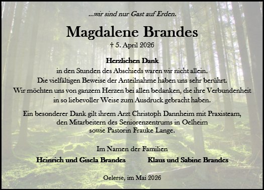 Magdalene Brandes