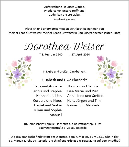 Dorothea Weiser