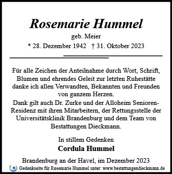 Rosemarie Hummel