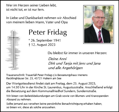 Peter Fridag genannt Frietz