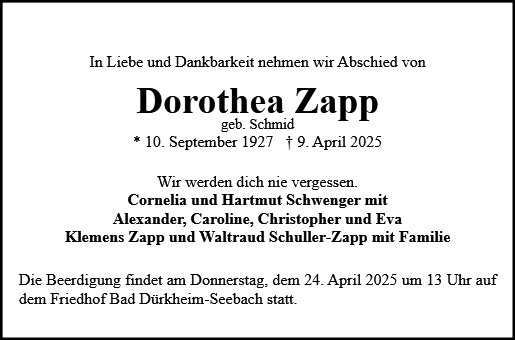 Dorothea Zapp
