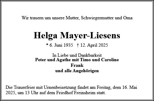 Helga Mayer-Liesens