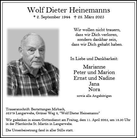 Wolf Dieter Heinemanns