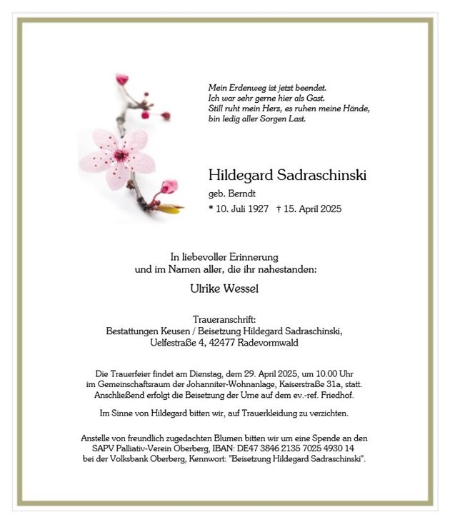 Hildegard Sadraschinski