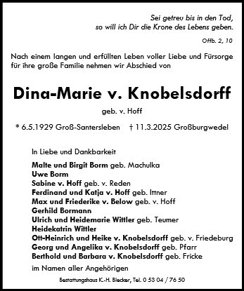 Dina Marie von Knobelsdorff