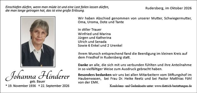 Johanna Hinderer