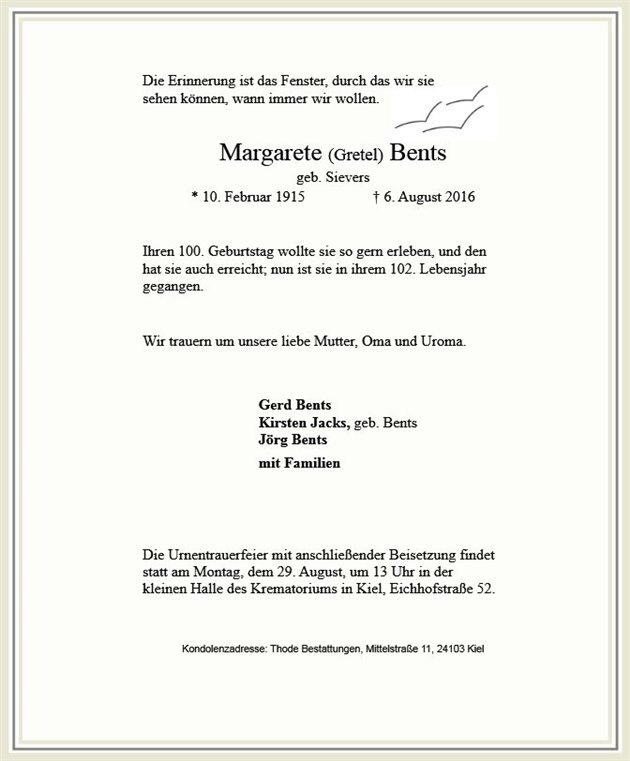 Margarete Bents