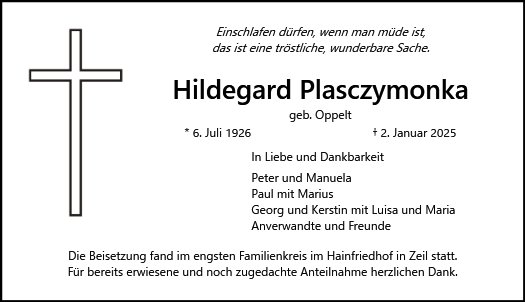 Hildegard Plasczymonka