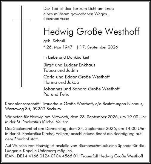 Hedwig Große Westhoff