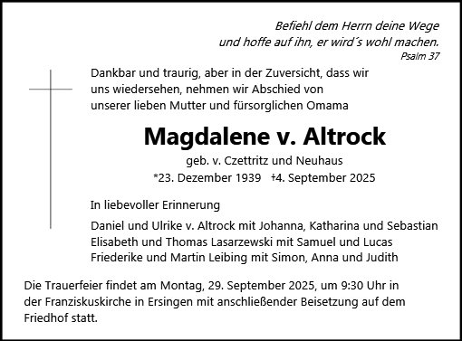 Magdalene von Altrock