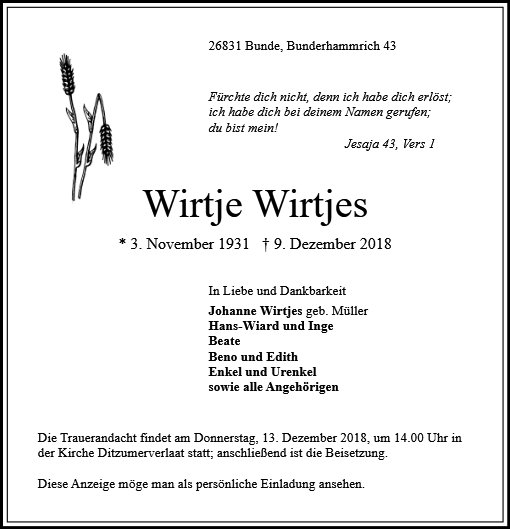 Wirtje Wirtjes