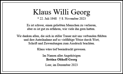 Klaus Willi Georg