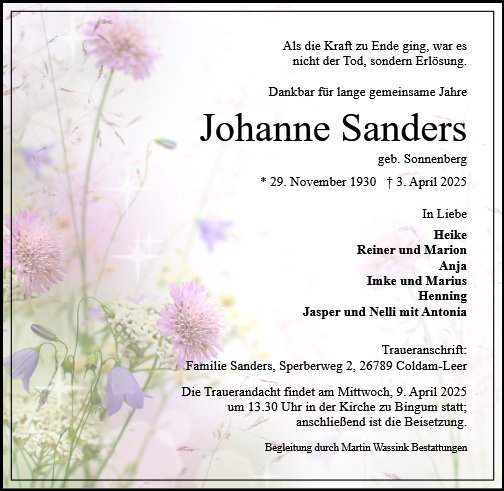 Johanne Sanders