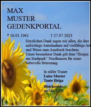 Max Muster Gedenkportal