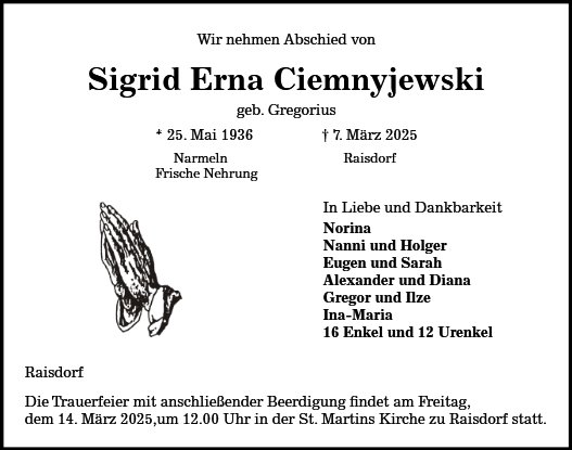 Sigrid Erna Ciemnyjewski