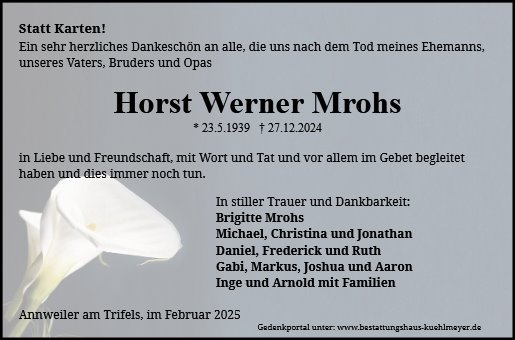 Horst Werner Mrohs