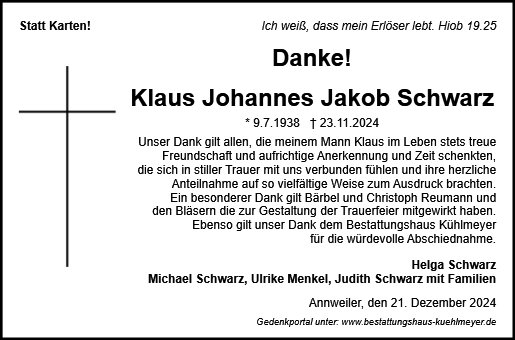 Klaus Johannes Jakob Schwarz