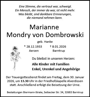 Marianne Mondry von Dombrowski
