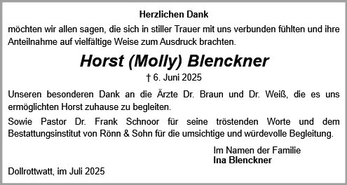 Horst (Molly) Blenckner