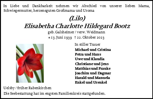 Elisabetha Charlotte Hildegard Bootz