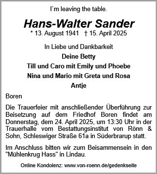 Hans-Walter Sander