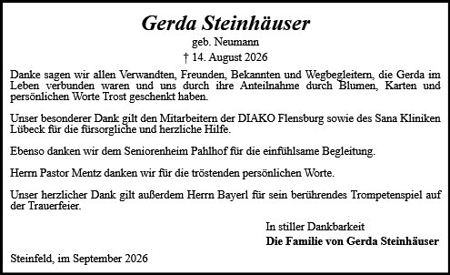 Gerda Betty Else Steinhäuser