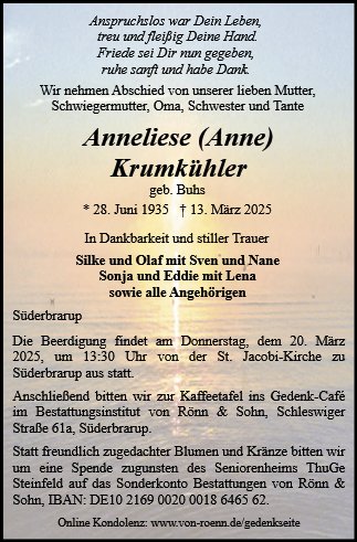 Anneliese (Anne) Krumkühler