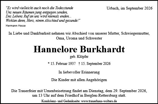 Hannelore Burkhardt