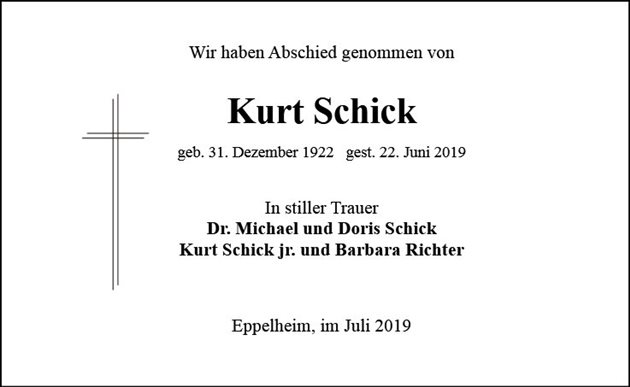 Kurt sen. Schick