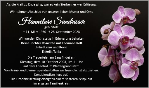 Hannelore Sandrisser