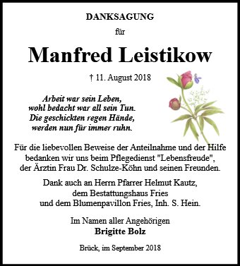 Manfred Leistikow