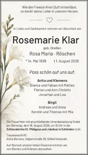 Rosemarie Klar