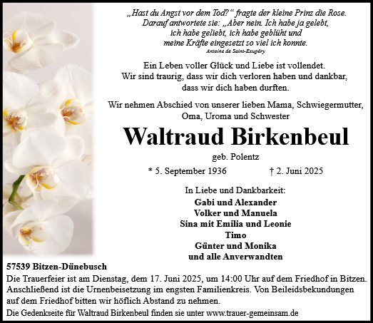 Waltraud Erika Birkenbeul