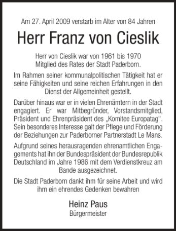 Franz von Cieslik