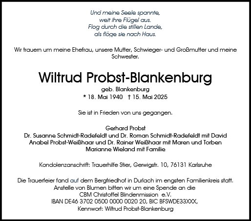 Wiltrud Probst-Blankenburg