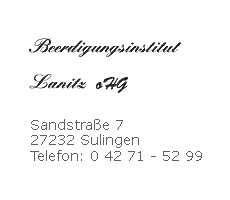 Beerdigungsinstitut Rainer Lanitz oHG