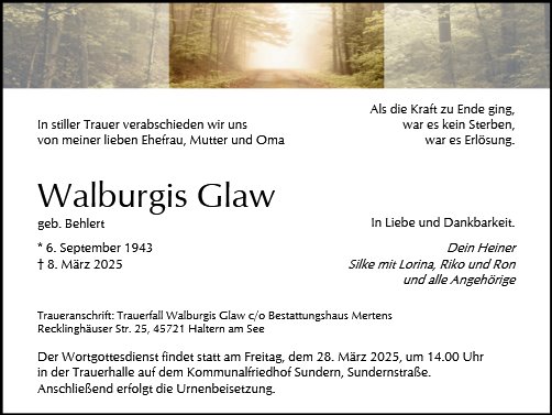 Walburgis Glaw