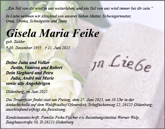 Gisela, Maria Feike