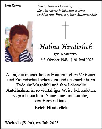 Halina Zofia Hinderlich