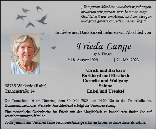 Frieda Maria Elisabeth Lange