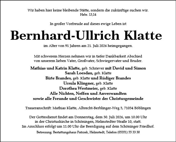 Bernhard-Ullrich Klatte