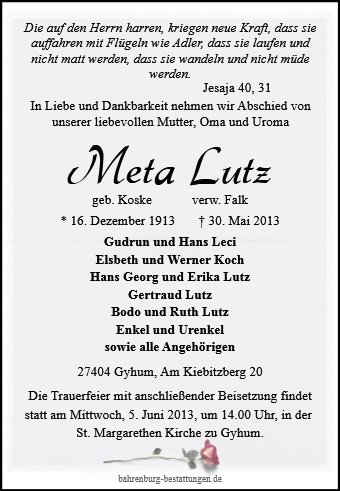 Maria Meta Martha Lutz