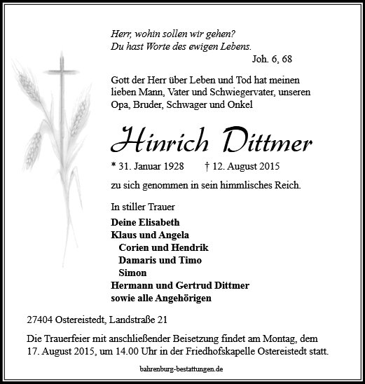 Hinrich Dittmer